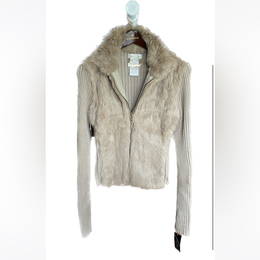 VINTAGE & PRISTINE $138 babyphat Jean Co. RARE fur top in ultra-rare XL !!!